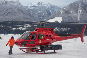 Pallas splitboard rider and ACMG snowboard guide Christine Feleki on a heli access hut trip in British Columbia